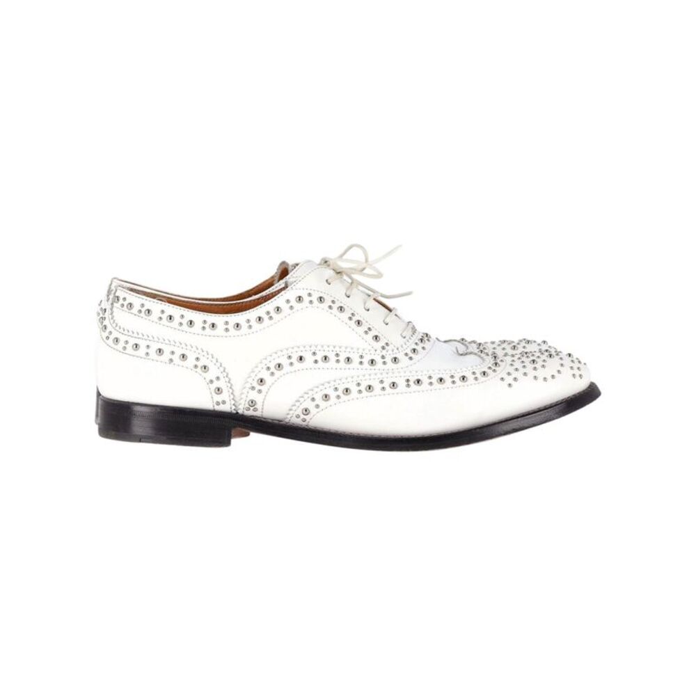 Church's Studded Brogues in White Leather